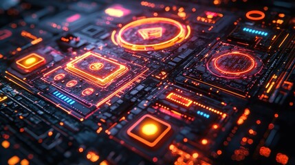 futuristic motherboard circuit board digital technology background design
