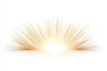 Wall Mural - Radiant burst of light emanating from a central point on a white background with golden rays spread