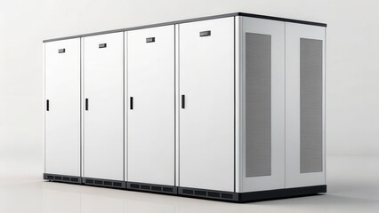 Leinwandbilder - A sleek, modern server cabinet with multiple compartments designed for efficient data storage and cooling solutions.