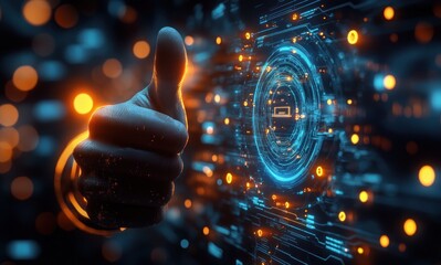 Poster - Future Business Technology Innovation 2025 AI Development Strategic Plan Cyberpunk Modern Digital Design