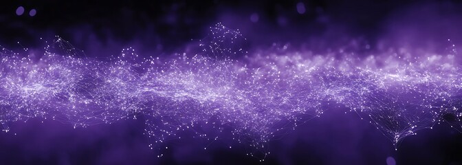 Abstract purple background with glowing lines and shapes