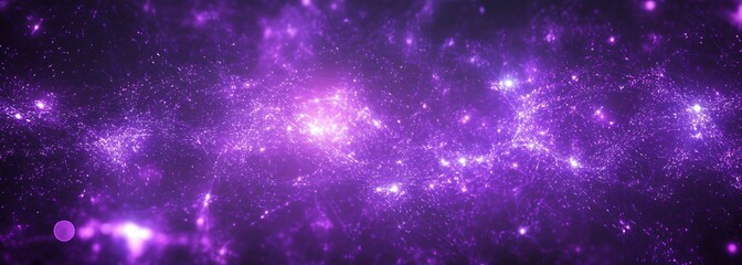 Abstract purple background with glowing lines and shapes