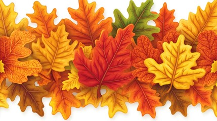 Autumn leaves border