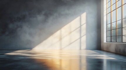 Wall Mural - a large room with a window and a wall