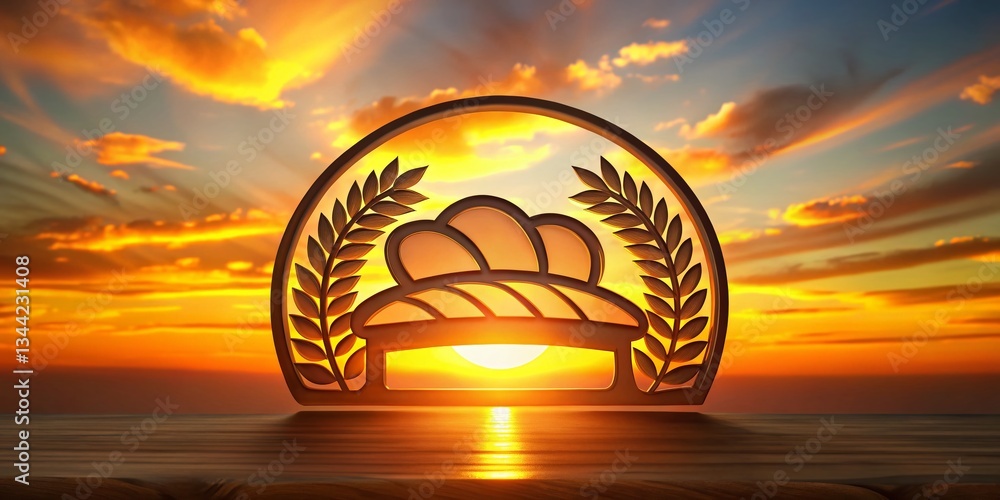 Silhouette Bakery Logo: 3D Pastry Shop Brand Identity Design Stock ...