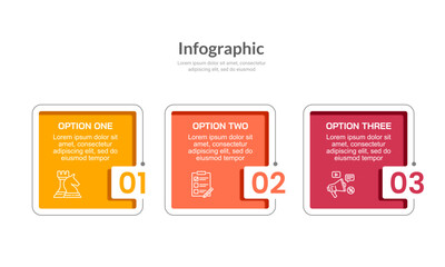 business infographic square with number design template. 3 steps to success. business presentation, 