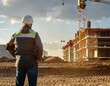 © Stefan Schurr - civil engineer stands looking at the construction site