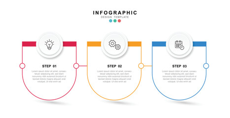 Fototapete - Infographic 3 options design elements for your business data. Vector Illustration.