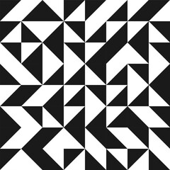 Wall Mural - minimalist black and white geometric seamless pattern. triangle tile monochrome background. perfect 