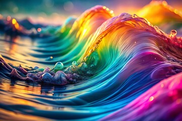 Wall Mural - Pastel Rainbow Liquid Wave Abstract Background - Stock Photo