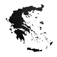Wall Mural - Abstract Polygon -  Low Poly Color Black Greece map. Vector Illustration eps10.