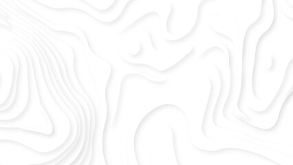 Wall Mural - white paper cut decoration textured with wavy layers 3d topography relief background. abstract white