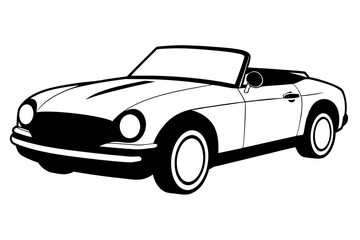 Naklejka na meble convertible car line art silhouette vector illustration