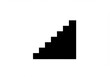 © Muaz - Simple geometric shape, minimalist staircase icon, black and white graphic, sharp edges, clean lines, abstract steps, 2D design, vector illustration, basic symbol, ascending levels