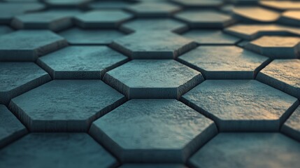 The background image is a 3D render of a wall with white, hexagonal tiles that have a polished finish, giving it a futuristic look as a wallpaper