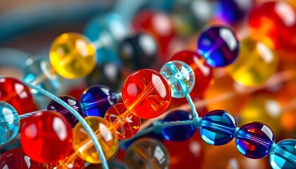 Wall Mural - a close up of a bunch of colorful beads