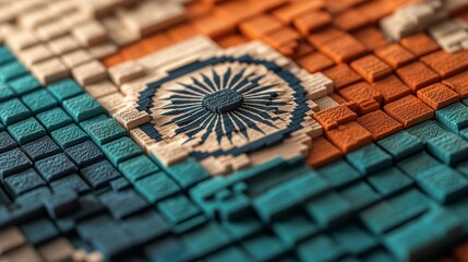 India's national flag is reimagined in a cutting-edge 3D design, embodying the nation's innovative spirit and tech-driven landscape