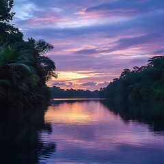 Wall Mural - vibrant evening hues melt into the citys dazzling lights image