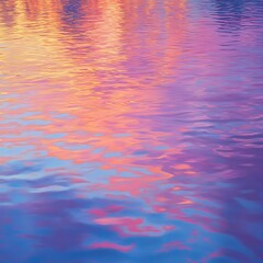 Wall Mural - fiery hues reflect upon the shimmering river winding through downtown image