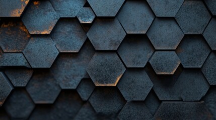 A dark background serves as the foundation for this futuristic, high-tech visual, which includes a diamond-shaped block structure and a wall with a 3D diamond tile pattern, all presented as a 3D