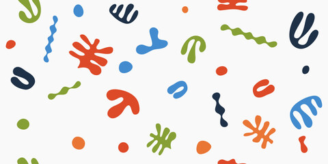 Aufkleber - Abstract organic shapes. Seamless pattern contemporary hand drawn. Vector illustration.