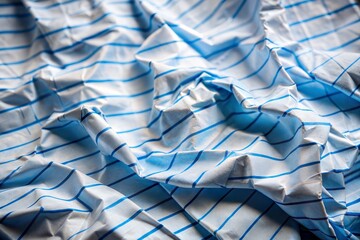 Canvas Print - crumpled blue striped fabric texture close up