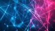 © brook - Abstract network connections glow in blue & pink background, ideal for tech concepts
