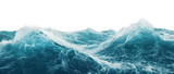 High-resolution image of stylized ocean waves with a clean, isolated background, Dynamic Ocean Waves PNG