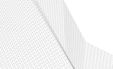 Wall Mural - abstract lines architectural 3d drawing