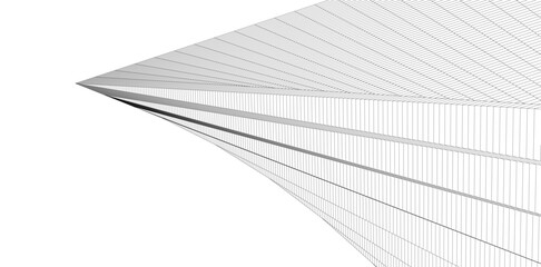 Wall Mural - abstract lines architectural 3d drawing