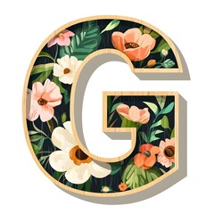 Wall Mural - Botanical Letter G: The letter 