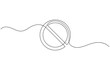 © Domestock - Prohibition sign in continuous line drawing style. Line art of the STOP symbol, Prohibition sign in one line drawing. One line drawing background.