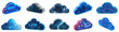 © TANATPON - Set of Digital cloud with data and technology elements isolated on transparent background