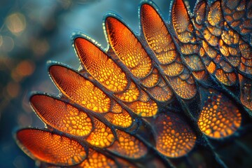 Wall Mural - intricate, vibrant scales shimmer with golden light, showcasing a mesmerizing texture and pattern.