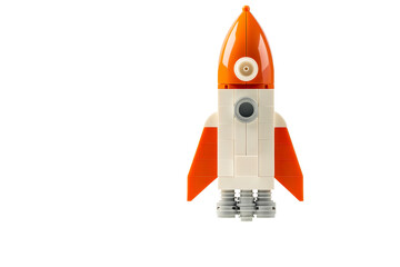 Wall Mural - Colorful toy rocket on transparent background