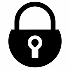 simple lock silhouette vector illustration