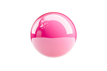 Pink glossy sphere with smooth surface and shine
