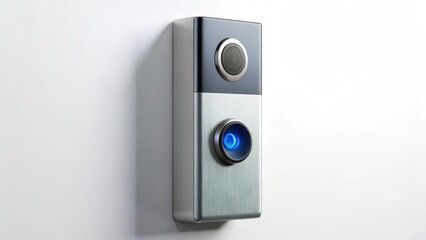 Wall Mural - Smart Doorbell on White Background