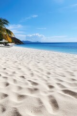 Wall Mural - Tranquil caribbean beach with pristine sand and clear blue water