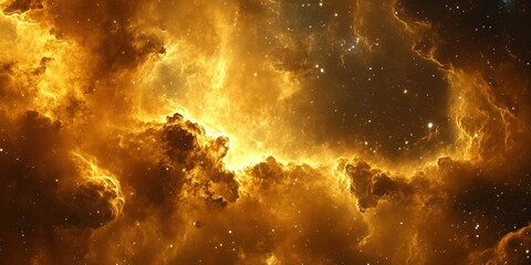 Wall Mural - fiery clouds of bright celestial formation in space