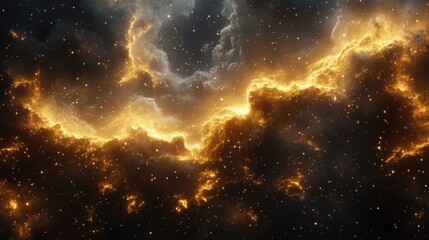 Wall Mural - a cosmic view of starry space filled with glowing clouds