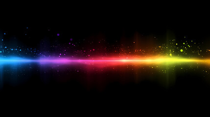 Wall Mural - abstract, colorful light rays background with a rainbow prism effect on a black backdrop. black pris