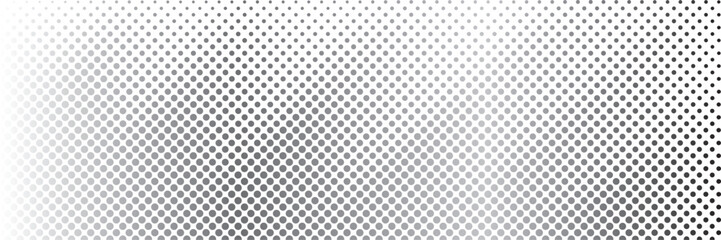 Aufkleber - Abstract black and white halftone pattern with circular dots creating a smooth gradient effect, modern geometric background for digital and print design