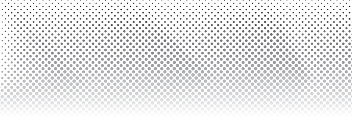 Aufkleber - Abstract black and white halftone pattern with circular dots creating a smooth gradient effect, modern geometric background for digital and print design