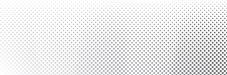Aufkleber - Abstract black and white halftone pattern with circular dots creating a smooth gradient effect, modern geometric background for digital and print design