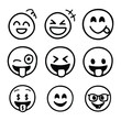 © Mohammad - Graffiti-style icon set smiley faces with spray paint effect on transparent background. Vector illustration EPS10