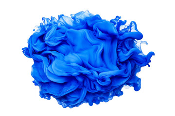 Wall Mural - vibrant blue ink swirl with transparent background