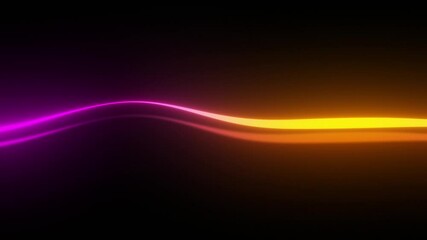 Wall Mural - abstract neon wave with vibrant colors in futuristic style, isolated on black. 3d render, 4k loop
