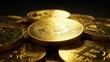 © Qbertstudio - Golden bitcoins stacked together symbolize cryptocurrency investment in finance Represents modern economy, digital assets, and financial innovation
