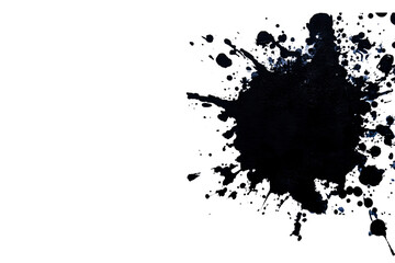 Wall Mural - dark ink splash with transparent background for creative designs